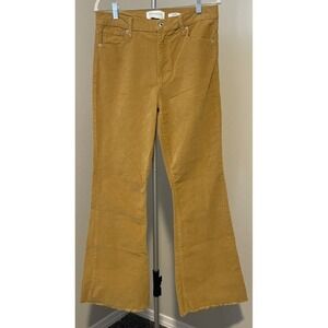 RE Generation Corduroy Mustard Yellow Raw Hem Flared Bottoms 11/30‎